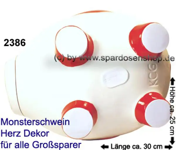 KCG riesengroßes Sparschwein 3D Design „Herz Dekor“ Monster E KCG riesengroßes Sparschwein 3D Design „Herz Dekor“ Monster E